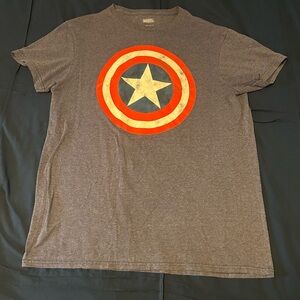 Marvel Gray T-Shirt with Captain America Emblem